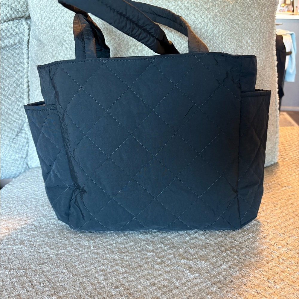 SHEIN Quilted Black Tote Bag